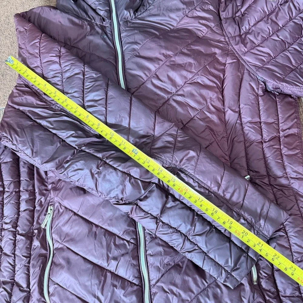 Michael Kors Womens Plum Purple Chevron Quilted‎ Hooded Puffer Jacket Coat MK A-